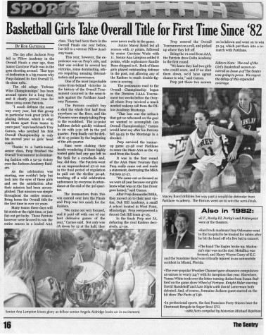 FROM THE ARCHIVES: Vol. XXXVI, No. 5 (May 2006) – “Basketball Girls Take Overall Title for First Time Since ’82”