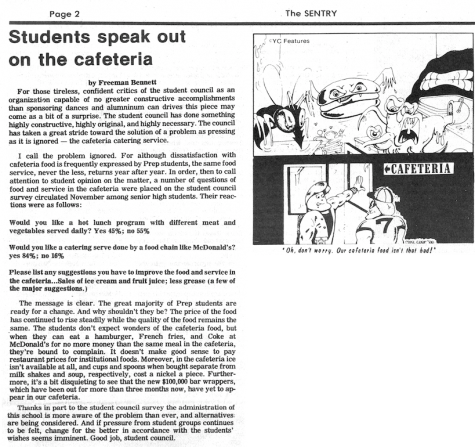 FROM THE ARCHIVES: Vol. X, No. 3 (Dec. 18, 1980) – “Students Speak Out on the Cafeteria”