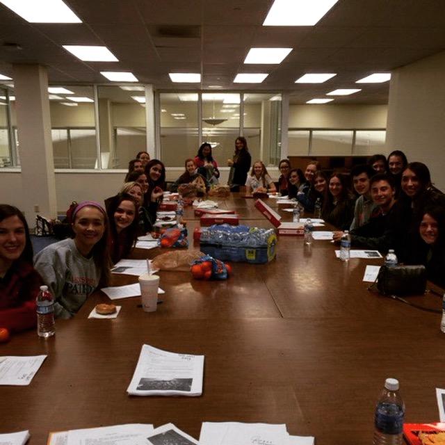 The first members of the club at the first meeting held in the large upper room of the McRae building on Friday, January 23. Photo courtesy of Ms. Lynch.