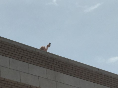 Brook McCulley captures choice shots on top of the cafeteria.
