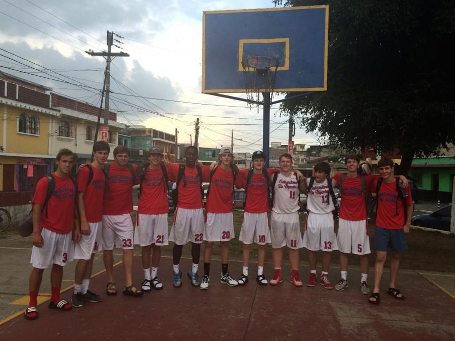 (From Left to Right) Mitch Redding, Grant Robinson, Healy Vise, John Jeffreys, Jared Dodd, Robert Good, RJ Green, Paul Andress, Brendon McLeod, Jackson Phillips, and William Purvis take a picture after playing a local Guatemala City team. Photo by Paul Andress