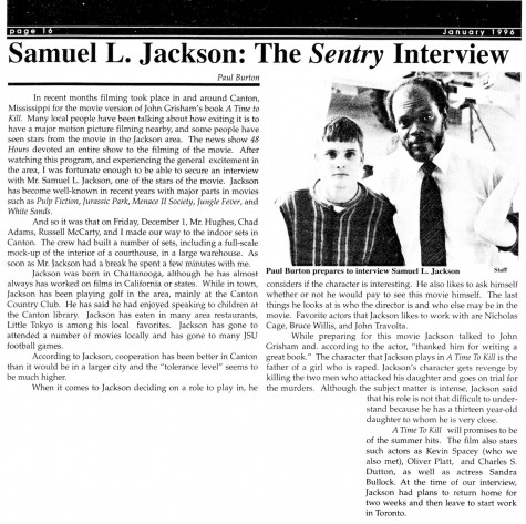 FROM THE ARCHIVES (Vol. XXVI, No. 3 – Jan. 1996): “Samuel L. Jackson: The Sentry Interview”