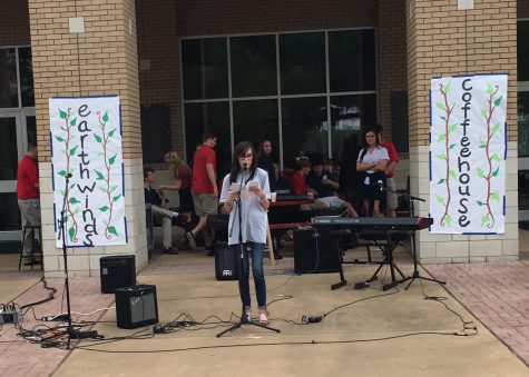 Hannah Herrin reciting a poem that she created for the Earthwinds journal