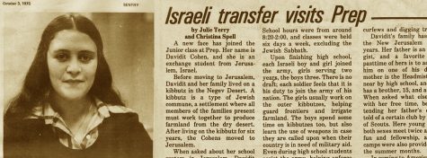 FROM THE ARCHIVES (Vol. VI, No, 1 – Oct. 1975): “Israeli transfer visits Prep”