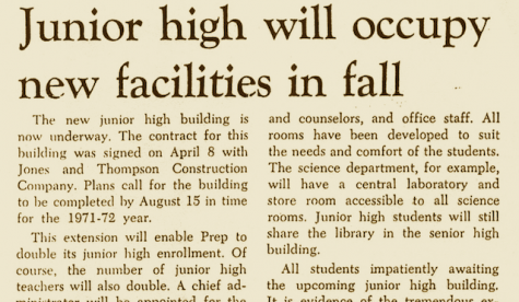 FROM THE ARCHIVES (Vol. I, No. VII – June 1971): “Junior high will occupy new facilities in fall”