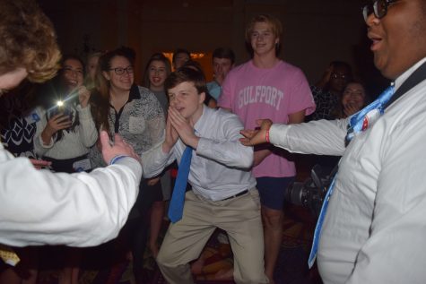 Prep delegate and gubernatorial candidate Aidan Creel participates in the ancient legislative tradition of the dance-off.