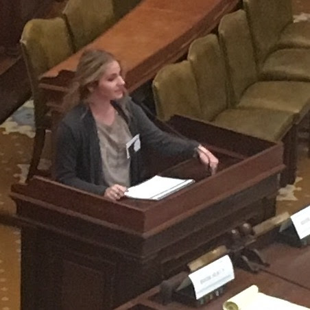 Rep. Kennedi Pass makes a point about her bill.