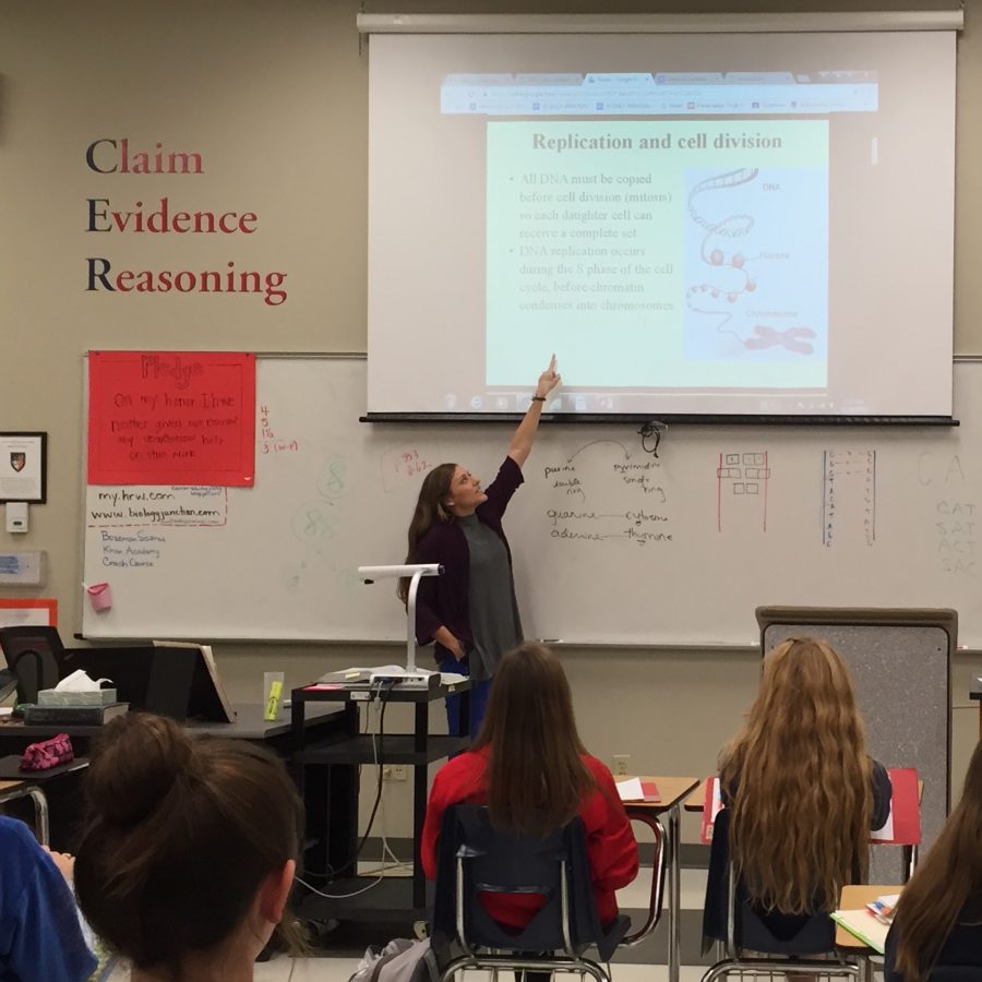 Meredith Lang in the classroom. Photo by Maclain Kennedy.