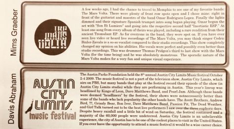 FROM THE ARCHIVES (Vol. XL, Issue 3-Nov. 2009): “Concert and Music Festival Reviews”