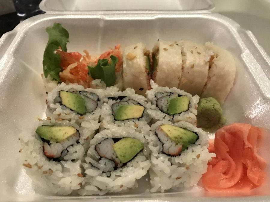 Sushi from Little Tokyo. Photo by Ainsley OQuinn.