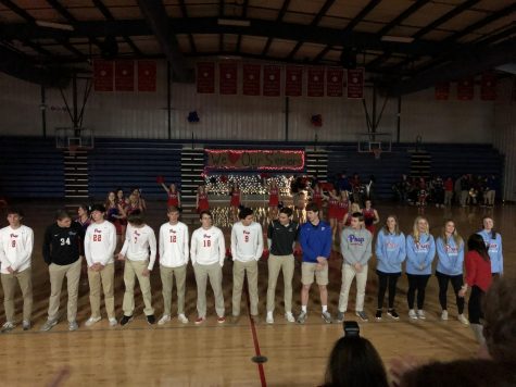 Varsity basketball and soccer teams cheered at pep rally