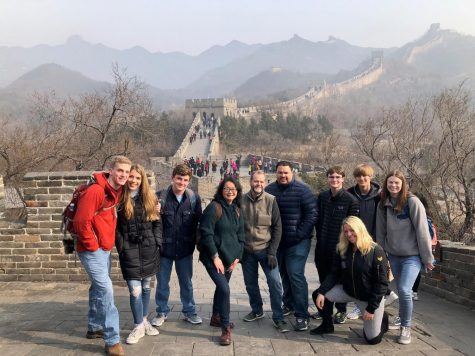 Students and chaperones walk the Great Wall of China. 
Photo courtesy of Hannah Arnold.