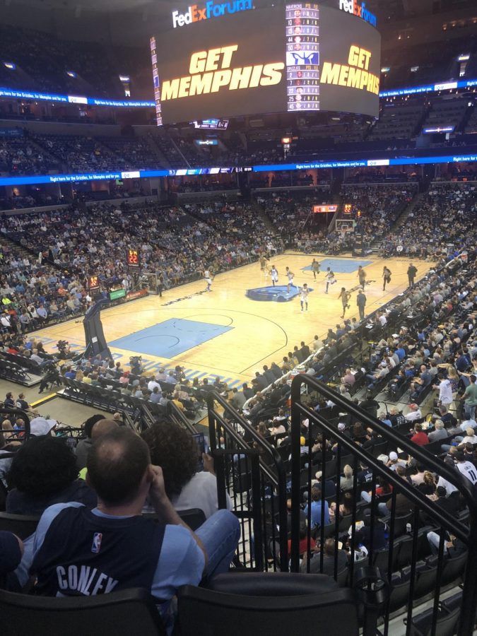 The view of the Grizzlies game.