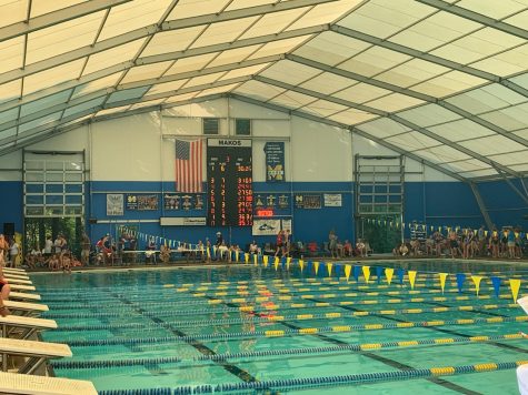 Underneath the dome at the MAIS swim meet at the Lakeland Courthouse.