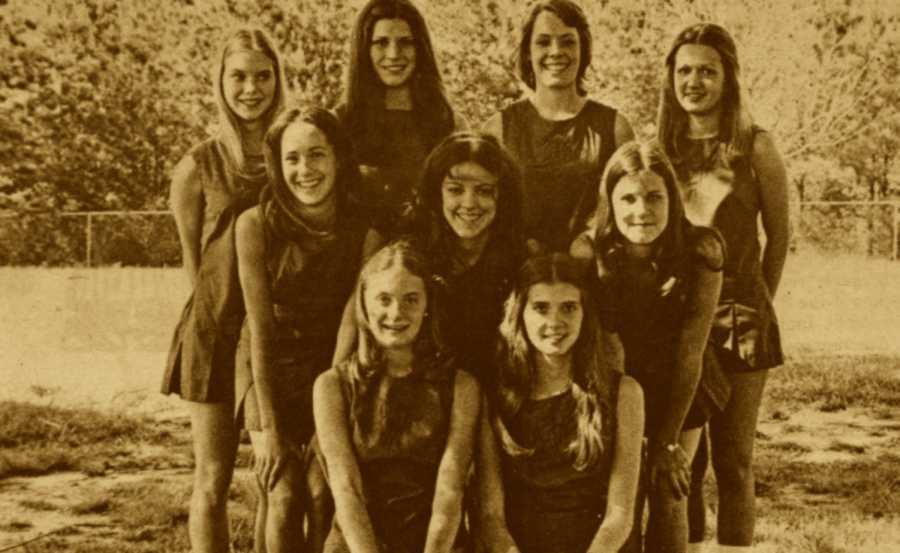 FROM THE ARCHIVES (Vol. IV, No. 6 - May 1974): "Cheerleaders practice pep"