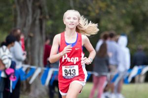 Emma running a 5k for cross country. Photo courtesy of Emma Reeves