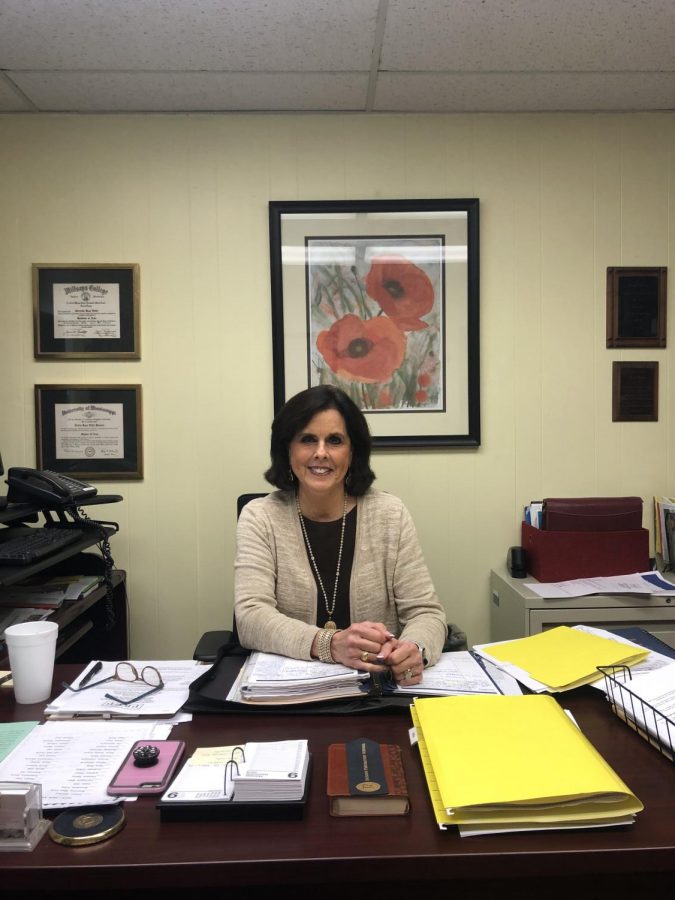 Ms. Trudy Powers, head of the junior high, in her office.