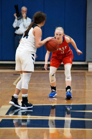 Andie Flatgard squares off against an opponent. 