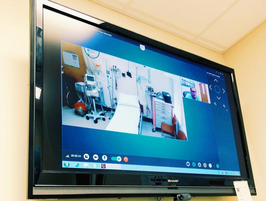 A screen at University of Mississippi Medical Center in Jackson used as part of its telemedicine program