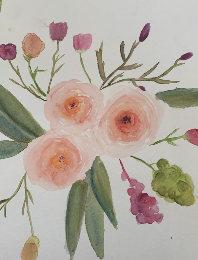 Flower watercolor by Annie Watkins. Photo courtesy of Annie Watkins