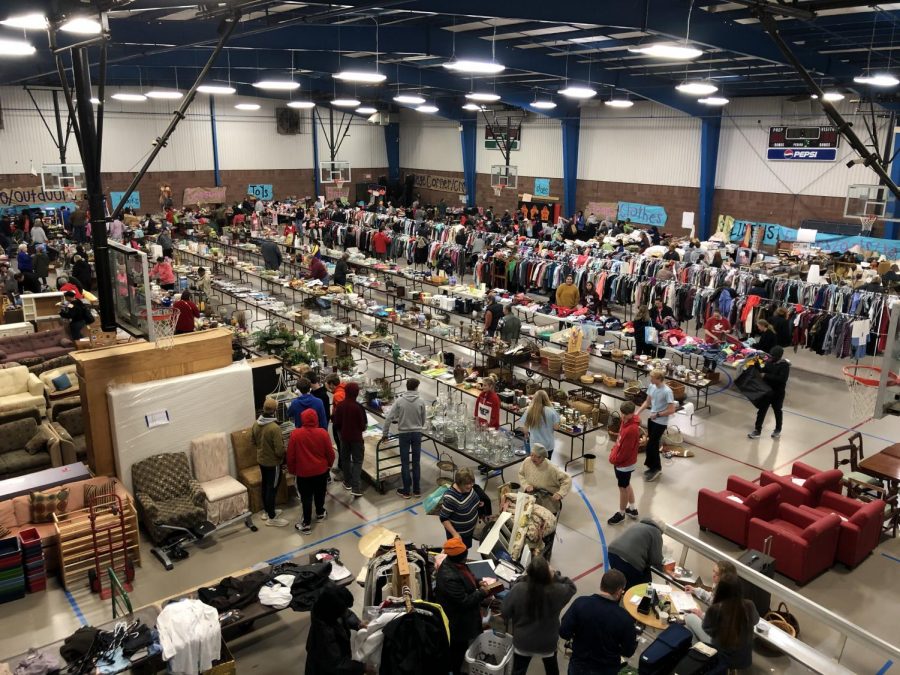 A birds eye view of the sale. 