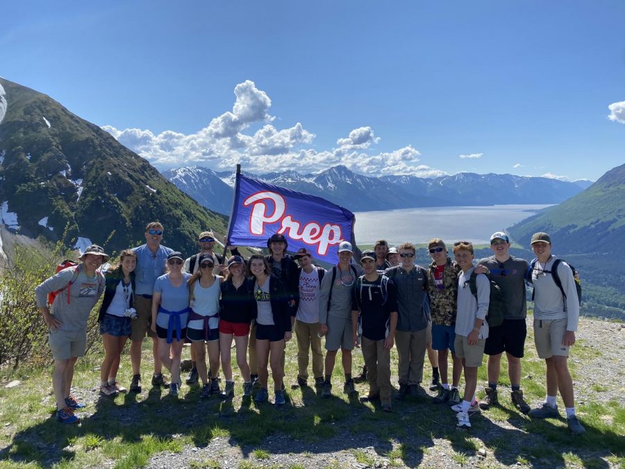 Raising the Prep flag high on Mt. Alyeska