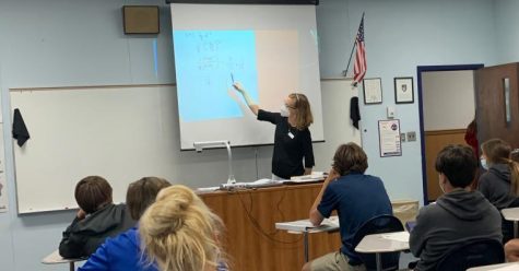 Ms. Ritchie teaching algebra to her ninth-grade students.