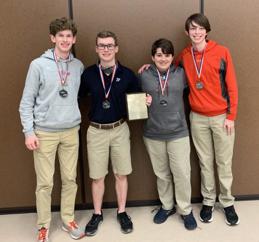 Alex Roberson, Ty Use, Jake Mathews, and Cass Rutledge after winning second place in the MAIS.