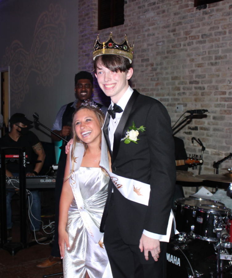 Prom King Cass Rutledge and Prom Queen Sarah Herring. 