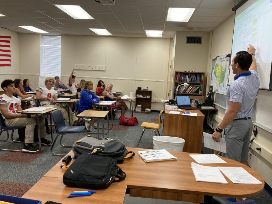 Coach Derek Rang teaching class.