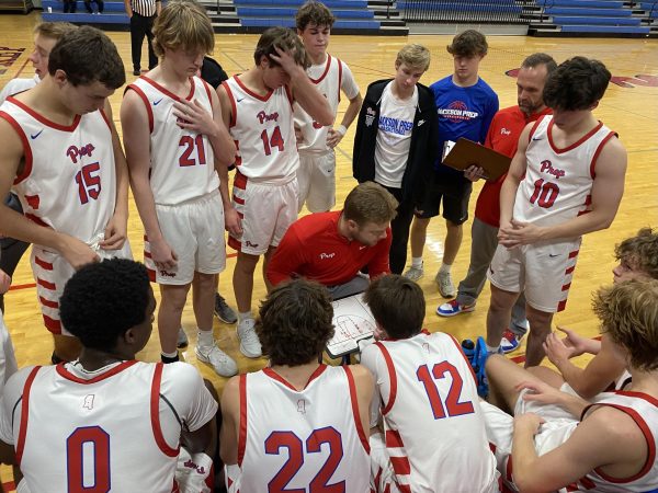  Basketball team during a timeout.